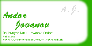 andor jovanov business card